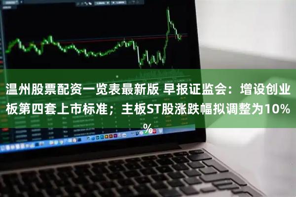 温州股票配资一览表最新版 早报证监会：增设创业板第四套上市标准；主板ST股涨跌幅拟调整为10%